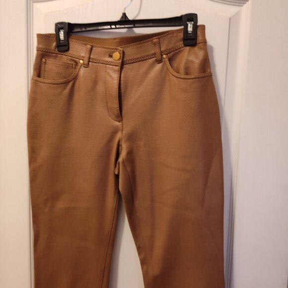 Chico's Women’s So Slimming Girlfriend Ankle Straight Camel Brown Pants NWOT - Picture 2 of 3